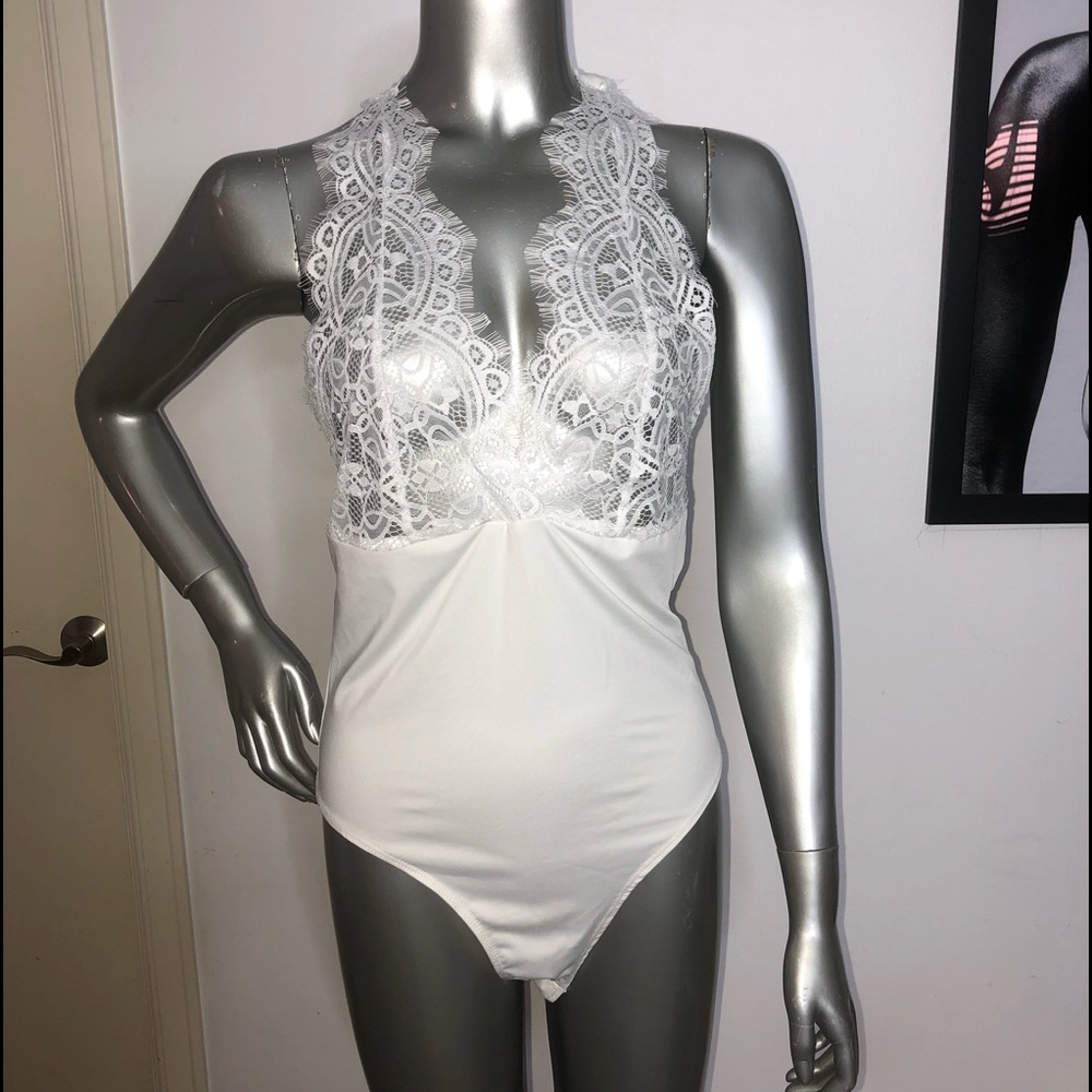Bodysuit with lace top
